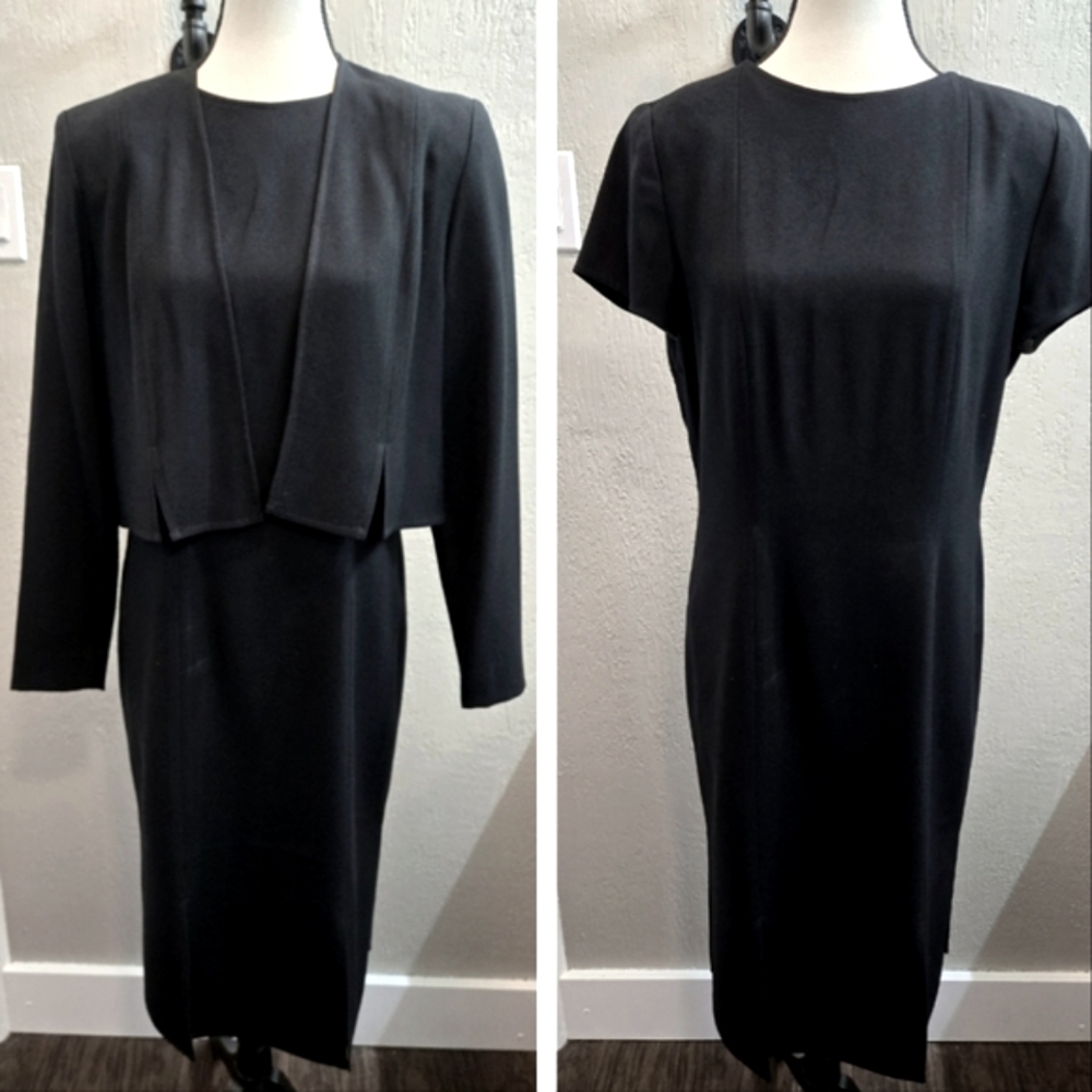 Ildi Marshall Elegant Black Sheath Dress with Bolero Jacket
